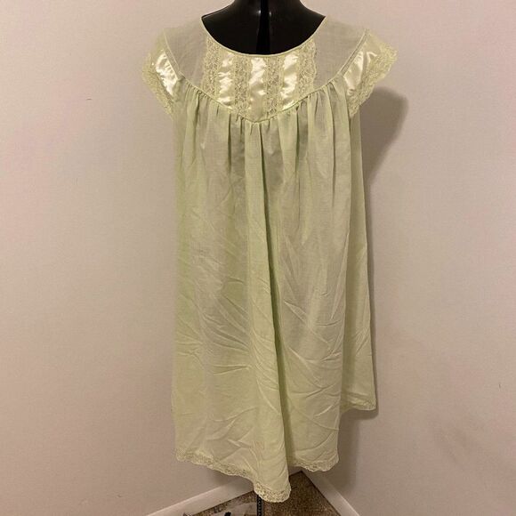 Vintage Sears Perma-Prest Lace Nylon Babydoll Ladies Night Gown Size 40-42 - Picture 1 of 7